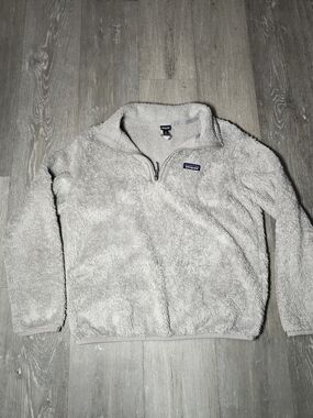 Patagonia Jacket Womens Medium Grey Los Gatos 1/4 Zip Deep Pile Fleece 25235
